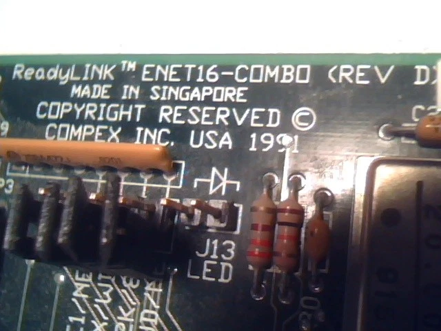 COMPEX ReadyLINK ENET16-COMBO RevD vintage 16-bit ISA Card Ethernet NIC network - image 4