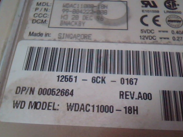 Hard Drive IDE Disk Western Digital Caviar 11000 WDAC11000-18H 99-004222-008 - image 2
