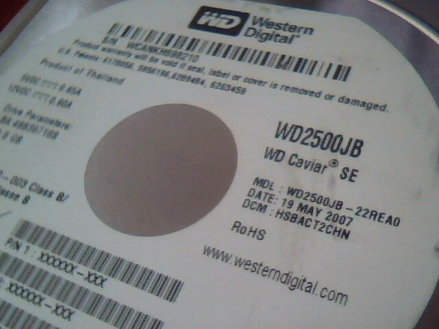Hard Drive IDE Disk Western Digital Caviar SE WD2500JB-22REA0 HSBACT2CHN - image 2