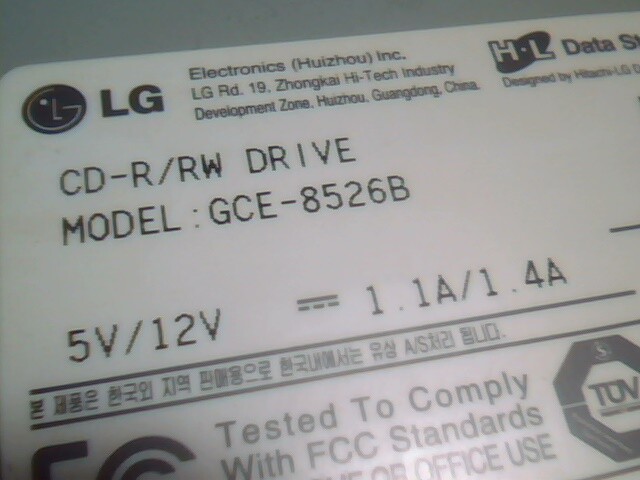 LG CD-ROM CD-R/RW Drive GCE-8526B 1.04 52x32x52x 40pin IDE ATA burner rewritable - image 3