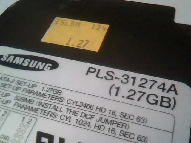 Hard Disk Drive IDE Samsung PLS-31274A 1.27GB Rev D 1995.09 - image 2