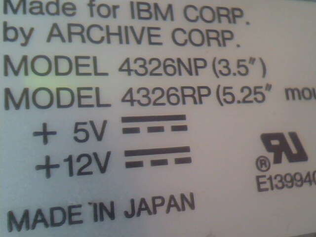SCSI DAT Tape Drive Archive 4326RP IBM RS6000 87G4926 SBU25360-000 with tray - image 6
