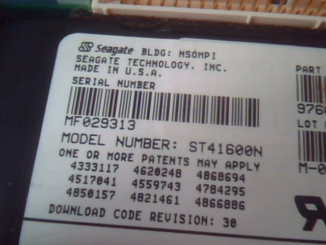 SCSI Hard Disk Drive 50-pin Seagate ST41600N 976002-002 M-04-9217-4 - image 3