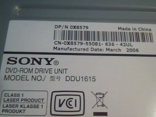 Sony DVD ROM Drive DDU1615 A01 DDU1615-DS 0X8579 March 2006 CD - image 2