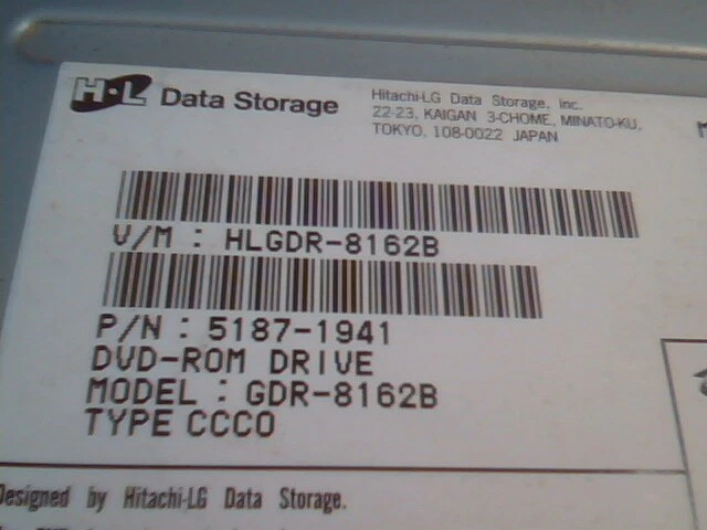 HL Data Storage DVD-ROM Drive GDR-8162B 5187-1941 CD January 2004 CCC0 - image 2