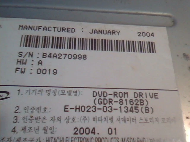 HL Data Storage DVD-ROM Drive GDR-8162B 5187-1941 CD January 2004 CCC0 - image 3