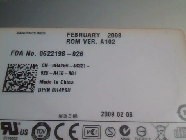 Hitachi-LG DVD Drive Rewriter GH30N SATA February 2009 A102 0622198-026 - image 3