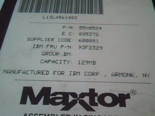 IDE Hard Disk Drive Maxtor 7120AI 27P1 40P2 67P1 93F2329 55X0524 - image 2