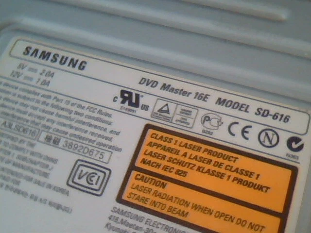 Samsung DVD Master CD Drive SD-616 616FS05 Ver F SD616FEB - image 2