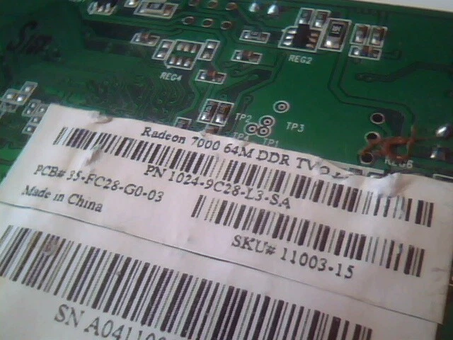 AGP card ATI Radeon 7000 64M DDR TVO 1024-9C28-L3-SA S-Video VGA - image 3