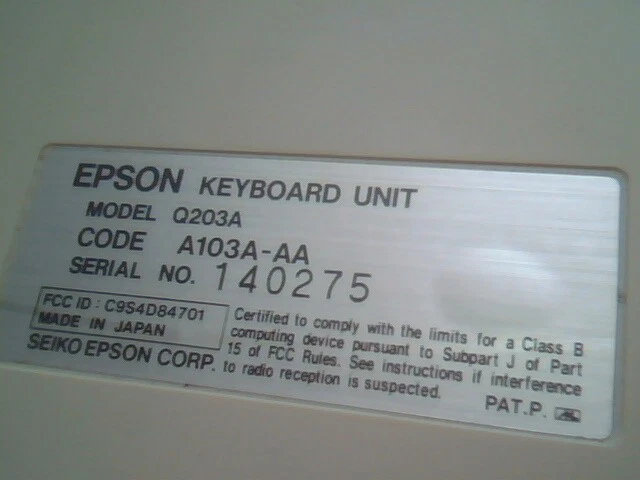 Epson Keyboard Q203A A103A-AA Seiko - C9S4D84701 - vintage, working - image 7