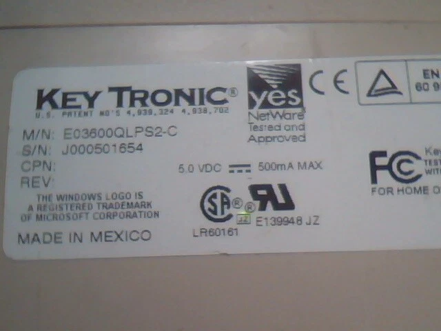 Keytronic Keyboard PS/2 E03600QLPS2-C - vintage, working - image 6
