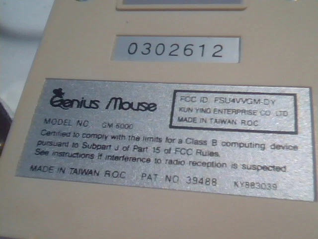 Vintage Genius Mouse GM-6000 39488 9-pin Kun Ying FSU4VVGM-DY - working - image 4
