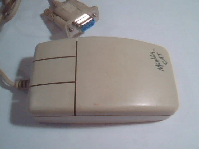 Vintage Mighty Cat Mouse 3-button serial 9-pin connector Qtronix X-30S Working - image 3