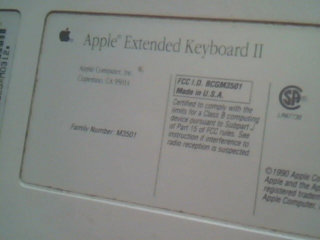 Apple Extended Keyboard II M3501 BCGM3501 - Macintosh, working CREAM ALPS — image 6