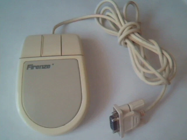 Vintage Firenze Mouse Model 600 3-button 9-pin serial connector - Working