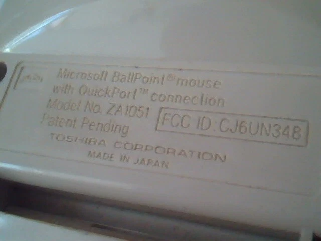 Vintage Toshiba ZA1051 Microsoft Ballpoint Laptop Mouse QuickPort - Working - image 4