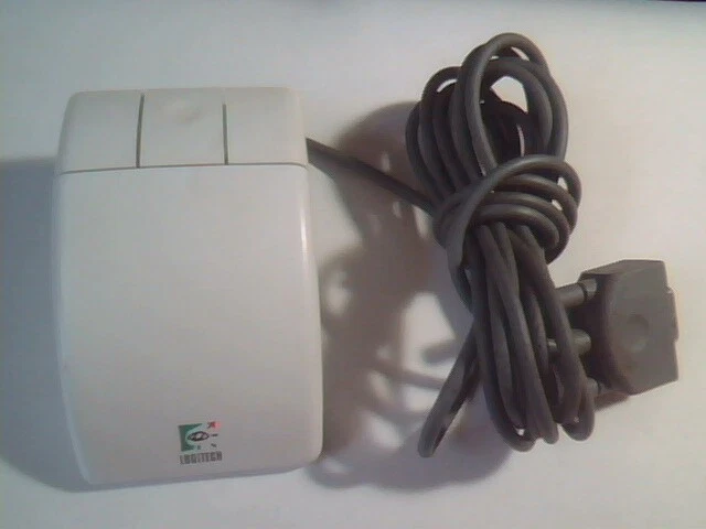 Vintage Logitech Mouse CC-93-9F DZLCC 9-pin serial connector 3-button - Working