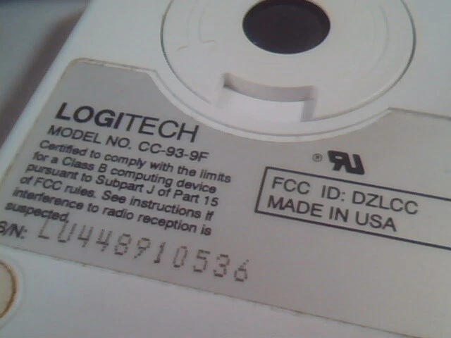 Vintage Logitech Mouse CC-93-9F DZLCC 9-pin serial connector 3-button - Working - image 5