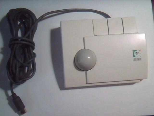 Vintage Logitech 1989 TrackMan Thumb-operated Mouse T-PA1-9MD DZLTAK - Working