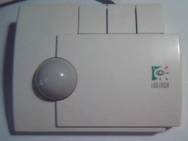 Vintage Logitech 1989 TrackMan Thumb-operated Mouse T-PA1-9MD DZLTAK - Working - image 2