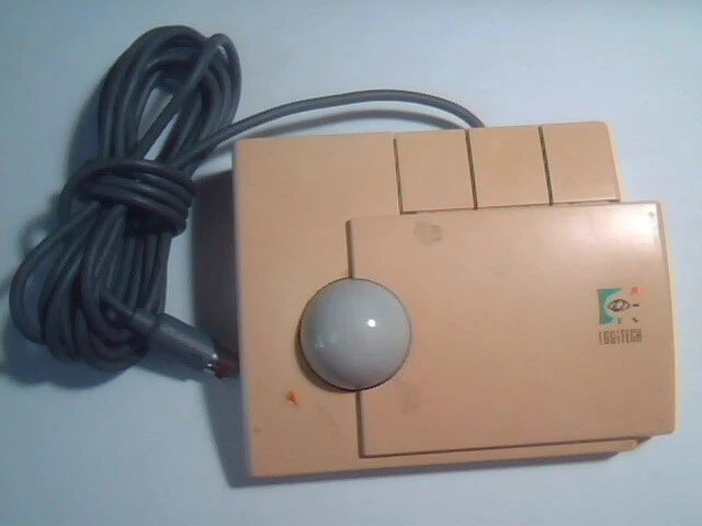 Vintage Logitech 1989 TrackMan Thumb-operated Mouse T-PA1-9MD DZLTAK - Working