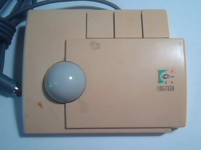 Vintage Logitech 1989 TrackMan Thumb-operated Mouse T-PA1-9MD DZLTAK - Working - image 2