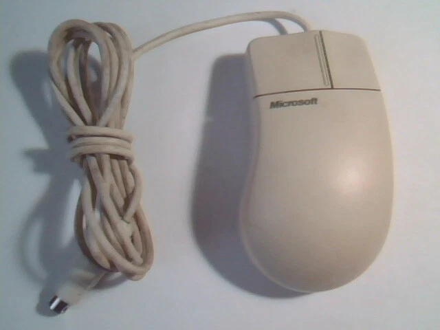 Vintage Microsoft Mouse Port Compatible 2.1A PS2 X03-58196 - Working