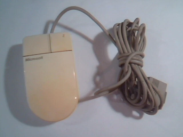 Vintage Microsoft Serial Mouse 24394 2-button design 9-pin C3K76F400S9 - Working