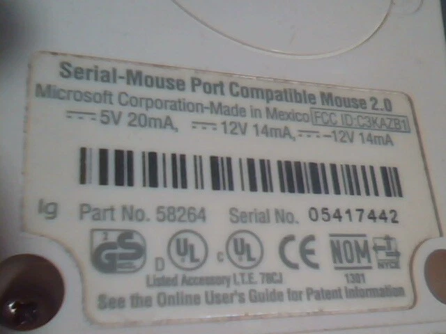LOT of 2 Vintage Microsoft 2.0 Serial Port PS/2 Mouse 58264 2-button - Working - image 5