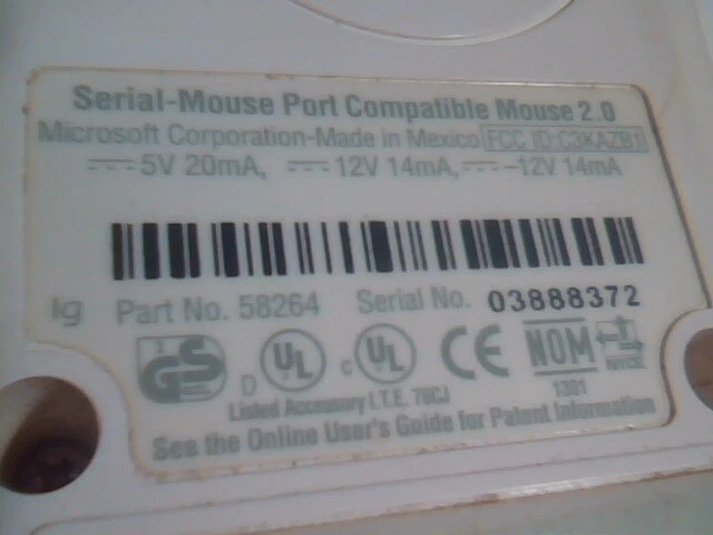 LOT of 2 Vintage Microsoft 2.0 Serial Port PS/2 Mouse 58264 2-button - Working - image 6