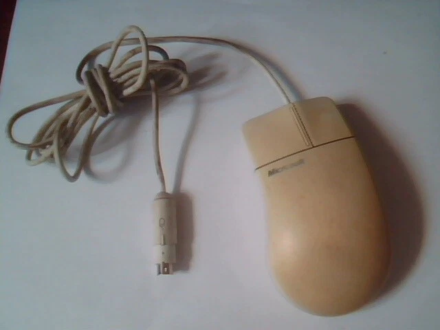 Vintage Microsoft 2.1A Port PS/2 Mouse X03-58196 52463 2-button - Working