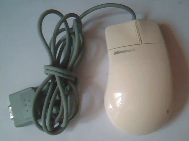 Vintage Microsoft Serial Mouse 37964 C3KMS1 9-pin 2-button - Working