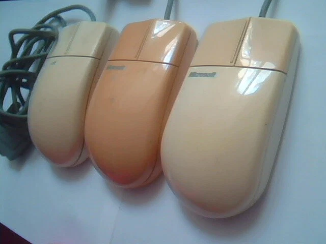 LOT of 3 Vintage Microsoft Serial Mouse 37964 C3KMS1 9-pin 2-button - Working - image 2