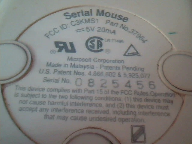 LOT of 3 Vintage Microsoft Serial Mouse 37964 C3KMS1 9-pin 2-button - Working - image 5