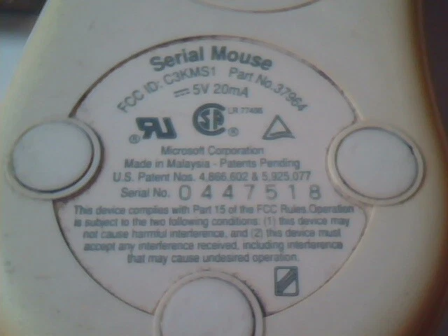 LOT of 3 Vintage Microsoft Serial Mouse 37964 C3KMS1 9-pin 2-button - Working - image 7