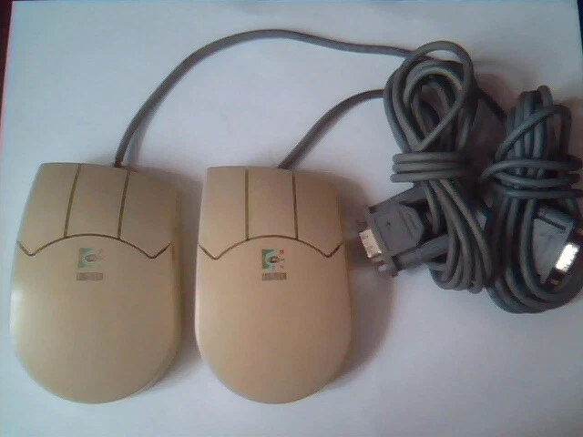 LOT of 2 Vintage Logitech MouseMan M-CJ13 DZLMCJ13 Serial Mouse Port - Working