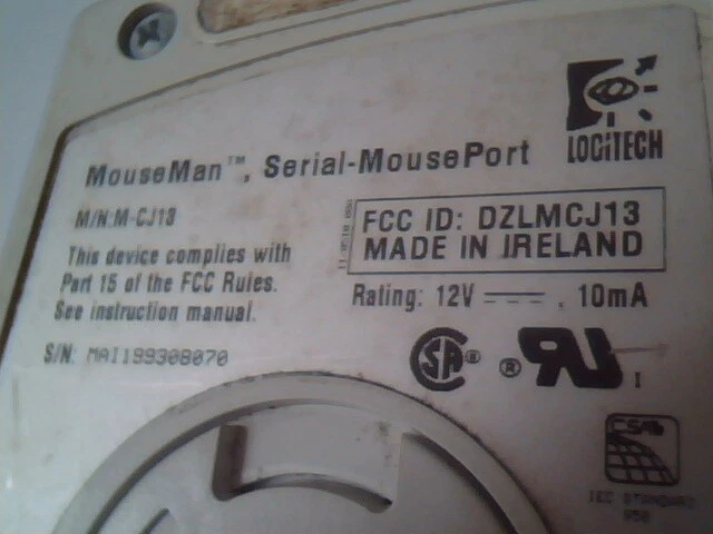 LOT of 2 Vintage Logitech MouseMan M-CJ13 DZLMCJ13 Serial Mouse Port - Working - image 4