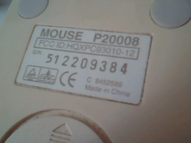 Vintage PC Accessories Mouse P20008 HQXPC93010-12 9-pin serial - Working - image 4