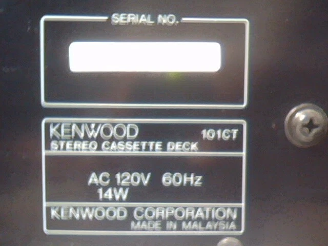 Kenwood 101CT Stereo Cassette Deck Player Recorder - image 7