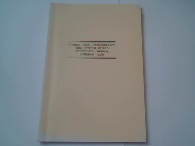 User's Manual Guide - IT486SL High Performance Mini System Board Ver 2.00
