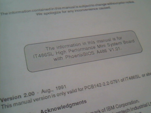 User's Manual Guide - IT486SL High Performance Mini System Board Ver 2.00 - image 4