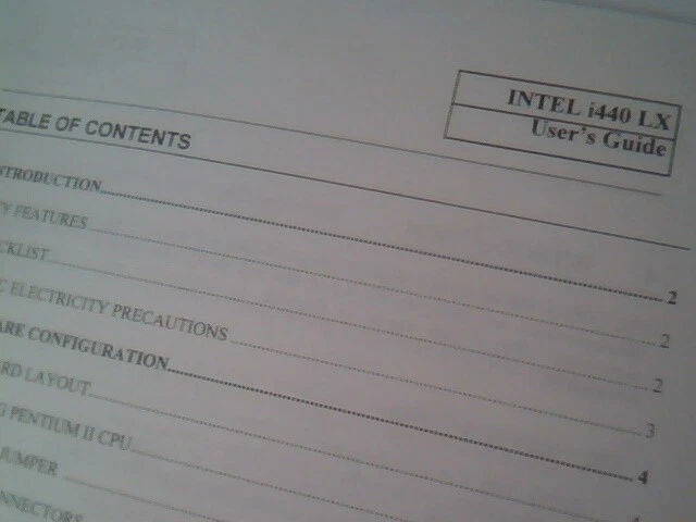 User's Manual Guide - Pentium II LX Motherboard Intel i440LX - image 4