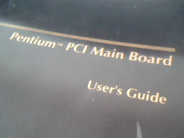 User's Manual Guide - Pentium PCI MainBoard Main Board