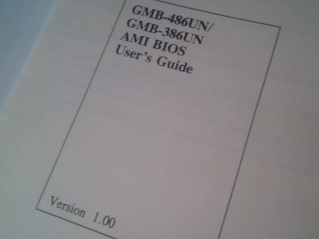 User's Manual Guide - GMB-486UN GMB-386UN AMI BIOS Mainboard - image 2