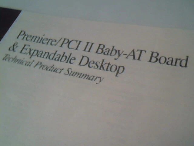 User's Manual Guide - Premiere PCI II Baby-AT Board Expandable Desktop Intel - image 3
