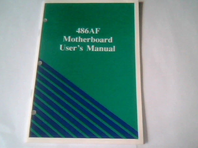 User's Manual Guide - 486AF Motherboard V3.0