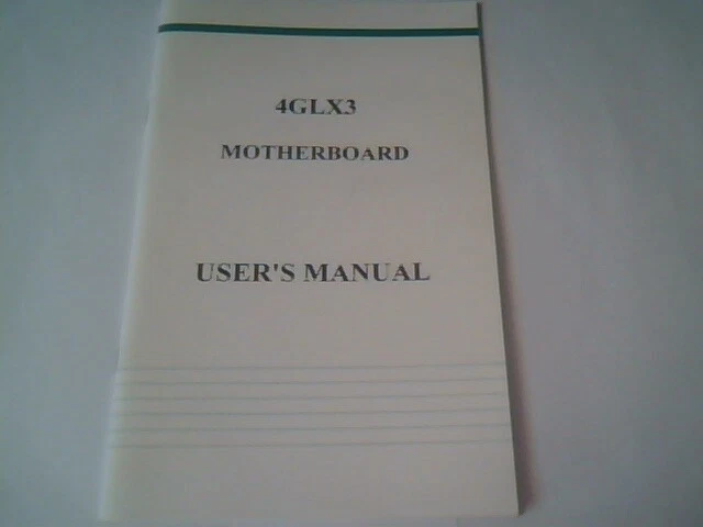 User's Manual Guide - 4GLX3 Motherboard 64/128/256KB Cache