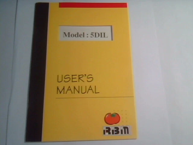 User's Manual Guide - Ribin 5DIL Pentium PCI Local Bus System Board 1.1