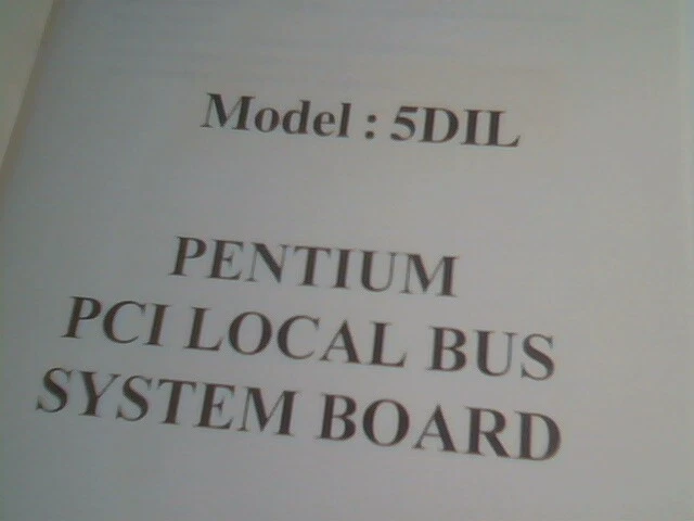 User's Manual Guide - Ribin 5DIL Pentium PCI Local Bus System Board 1.1 - image 2